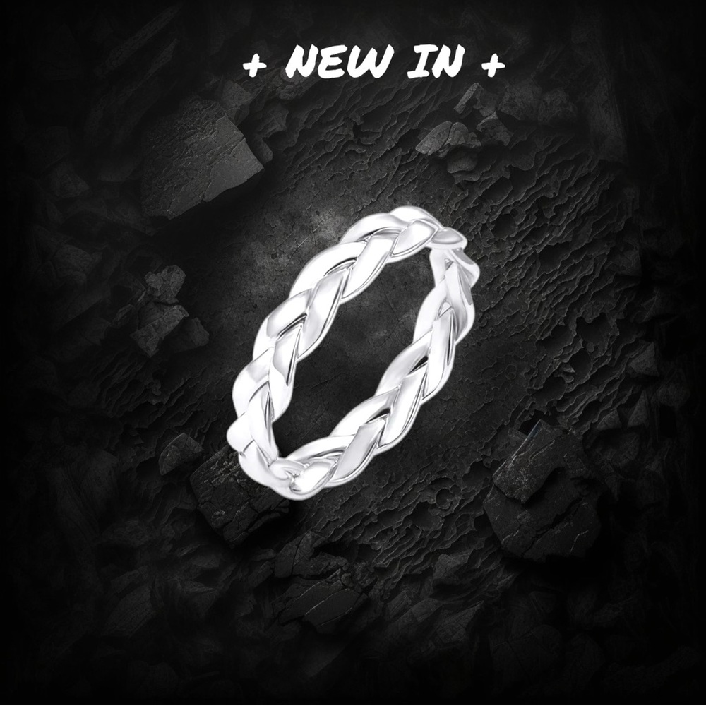 New Exclusively Unisex Fancy Luxury Sterling Silver Braided Rope Band Ring